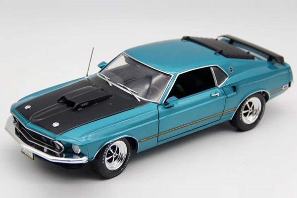 1969 Ford Mustang Mach 1 Diecast Car Model 1:18 Scale Blue [SD02H897]