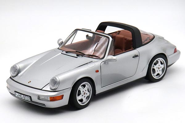 Porsche 911 Carrera 4 Targa Diecast Car Model 1:18 Scale Silver