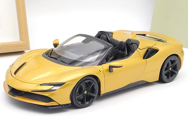 Ferrari SF90 Spider Diecast Car Model 1:18 Scale Golden