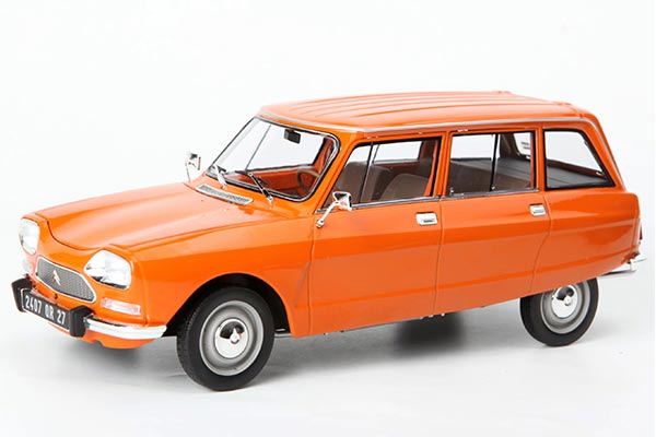 1975 Citroen Ami 8 Break Diecast Car Model 1:18 Scale Orange