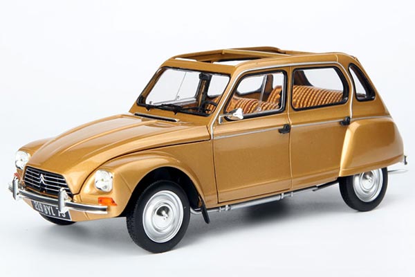 1970 Citroen Dyane 6 Diecast Car Model 1:18 Scale Golden