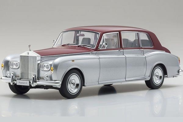 Rolls-Royce Phantom VI Diecast Car Model 1:18 Scale Silver-Red