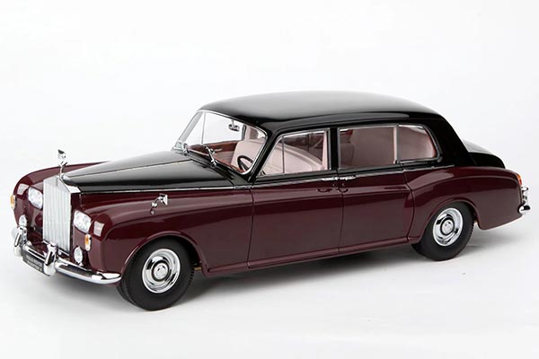 Rolls-Royce Phantom V Diecast Car Model 1:18 Black-Royal Garnet