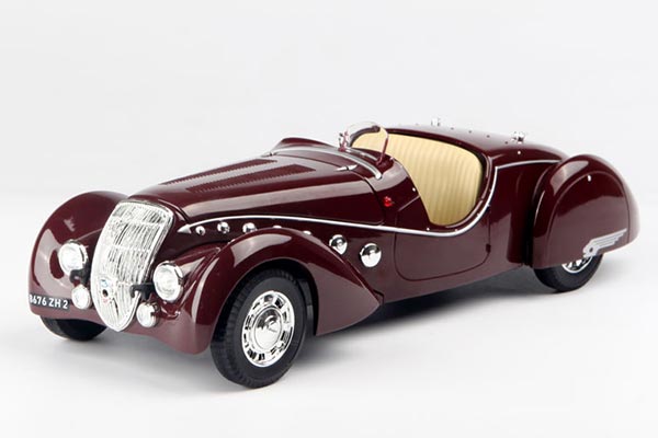 1937 Peugeot 302 Darl'Mat Diecast Car Model 1:18 Scale Wine Red