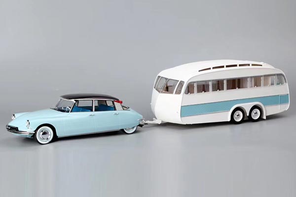 1959 Citroen DS 19 with Motor Homes Trailer Diecast Model 1:18