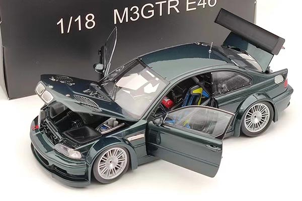 2001 BMW M3 E46 GTR Diecast Car Model 1:18 Scale Dark Green