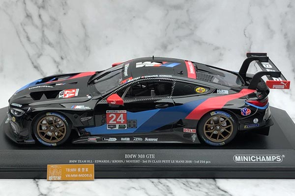 2018 BMW M8 GTE Diecast Car Model 1:18 Scale Black