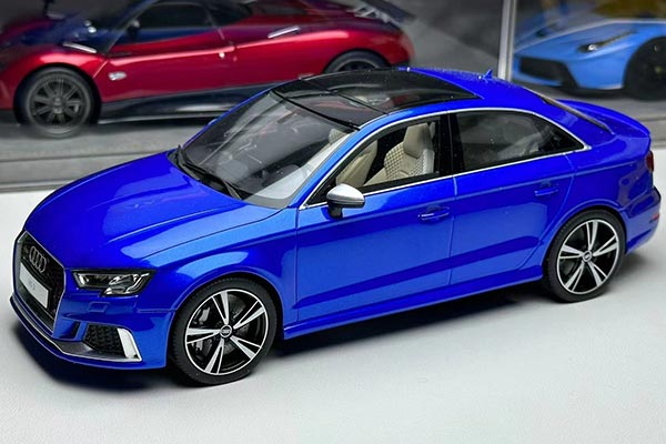 2017 Audi RS 3 Quattro Sedan Resin Model 1:18 Scale Blue