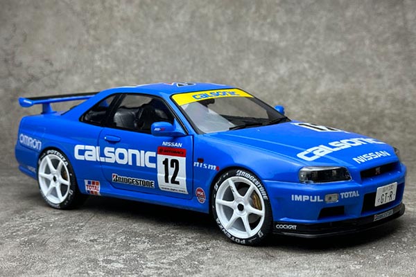 2000 Nissan GT-R R34 Diecast Car Model 1:18 Scale Blue [SD03H726]