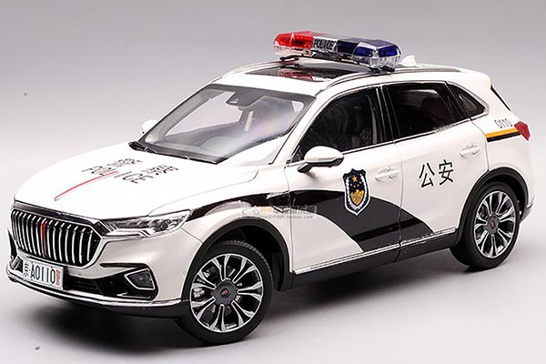 2019 Hongqi HS5 SUV Police Diecast Model 1:18 Scale White