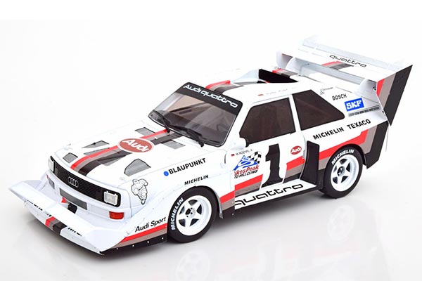 Audi Sport Quattro S1 Winner Pikes Diecast Model 1:18 White