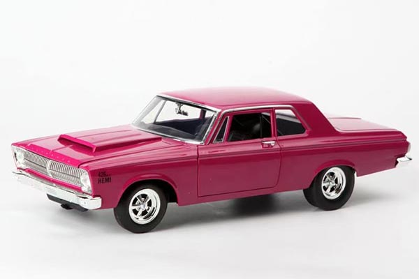 1965 Plymouth Moulin Rouge Diecast Car Model 1:18 Scale Rose Red