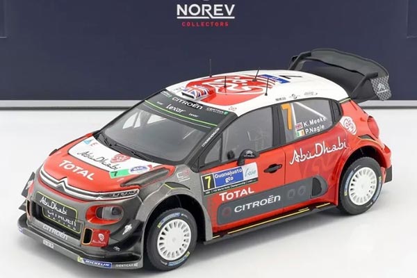 2017 Citroen C3 WRC NO.7 Diecast Car Model 1:18 Scale Red