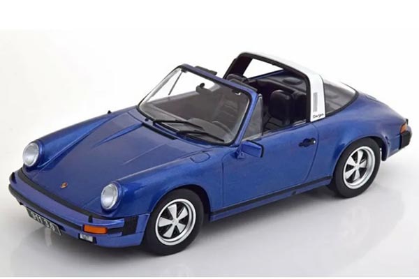 Porsche 911 3.0 Targa Diecast Car Model 1:18 Scale Blue