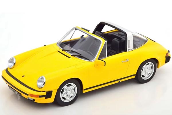 Porsche 911 SC Targa Diecast Car Model 1:18 Scale Yellow