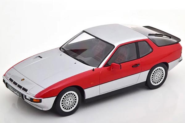 Porsche 924 Turbo Diecast Car Model 1:18 Scale Red-Silver
