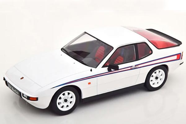 Porsche 924 Martini Diecast Car Model 1:18 Scale White