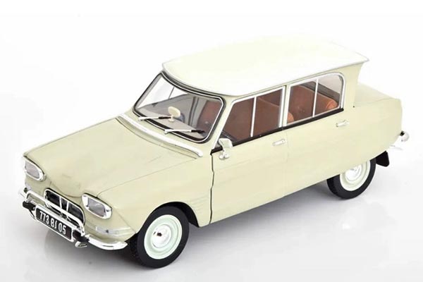 1965 Citroen Ami 6 Diecast Car Model 1:18 Scale Creamy White