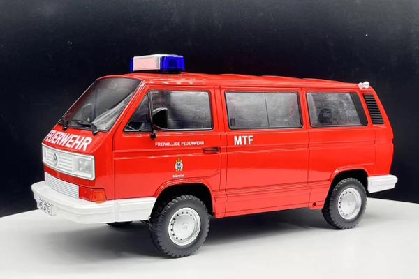 Volkswagen T3 Magnum Syncro Van Fire Dept Diecast Model 1:18 Red