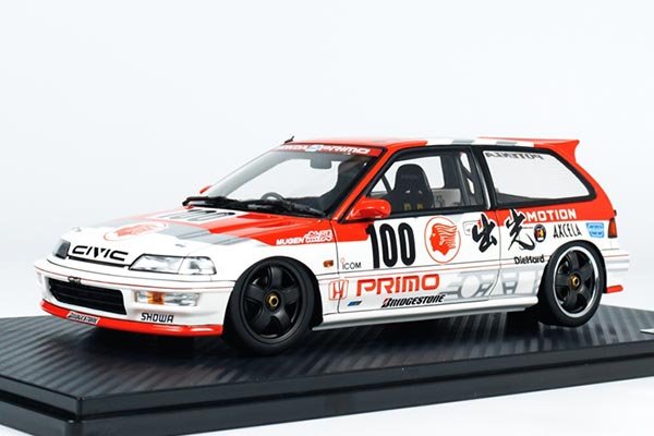Honda Civic SiR Resin Car Model 1:18 Scale Orange-White