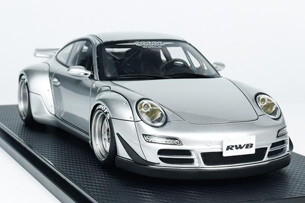 Porsche 911 (997) RWB Resin Car Model 1:18 Scale Silver