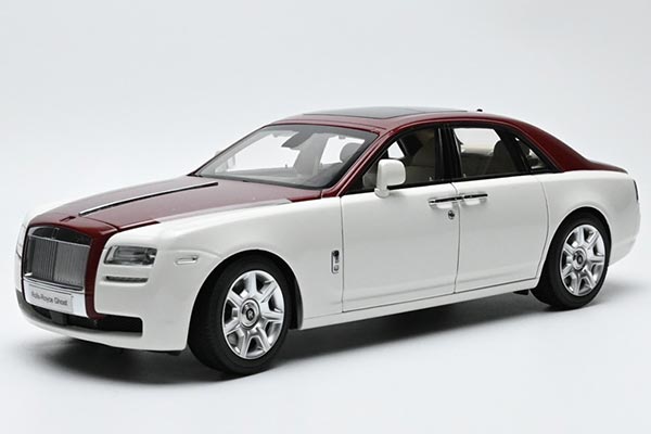 Rolls-Royce Ghost Diecast Car Model 1:18 Scale White-Red