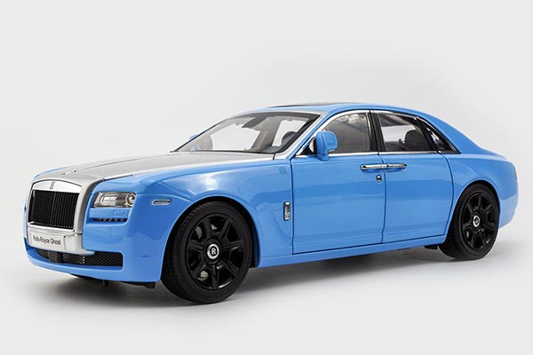 Rolls-Royce Ghost Diecast Car Model 1:18 Scale Silver-Blue