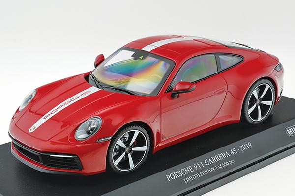 2019 Porsche 911 Carrera 4S Diecast Car Model 1:18 Scale Red