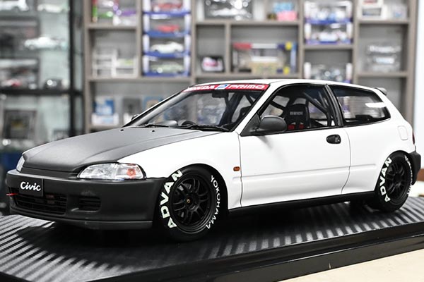 Honda Civic EG6 Resin Car Model 1:18 Scale White-Black