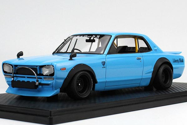 Nissan Skyline 2000 GTR KPGC10 Resin Car Model 1:18 Scale Blue