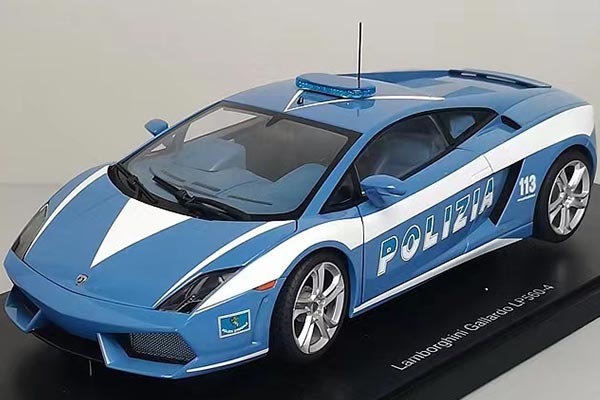 Lamborghini Gallardo LP560-4 Diecast Police Car Model 1:18 Blue