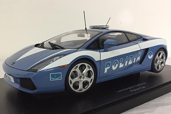 Lamborghini Gallardo Diecast Police Car Model 1:18 Scale Blue