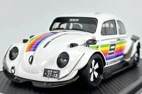 Volkswagen Beetle Resin Car Model White 1:18 Scale