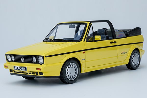 Volkswagen Golf Mk1 Cabrio Resin Car Model 1:18 Scale Yellow