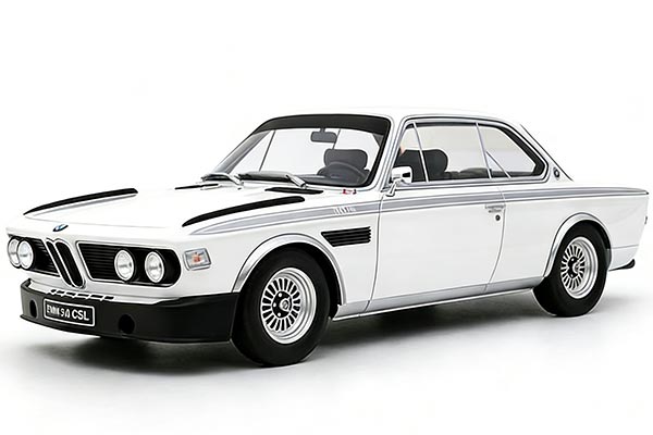 1972 BMW 3.0 CSL Resin Car Model 1:18 Scale White