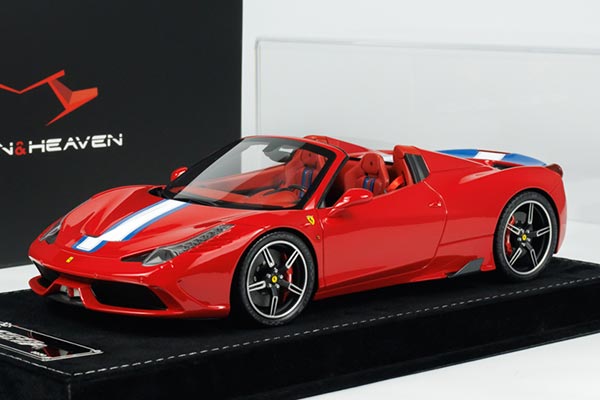Ferrari 458 Speciale Aperta Resin Car Model 1:18 Scale Blue /Red
