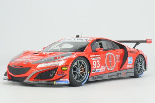 Acura NSX GT3 EVO Resin Car Model 1:18 Scale Orange