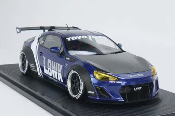 Toyota 86 LBWK Works Resin Car Model 1:18 Scale Blue-Black [SD04H919]