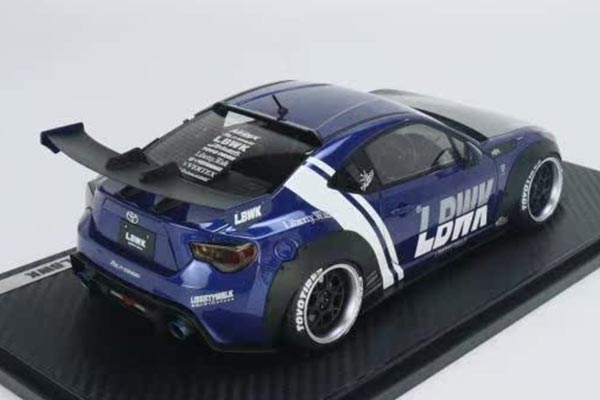 Toyota 86 LBWK Works Resin Car Model 1:18 Scale Blue-Black [SD04H919]