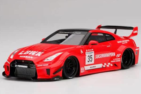 Nissan GT-R R35 LBWK Resin Car Model 1:18 Scale Red