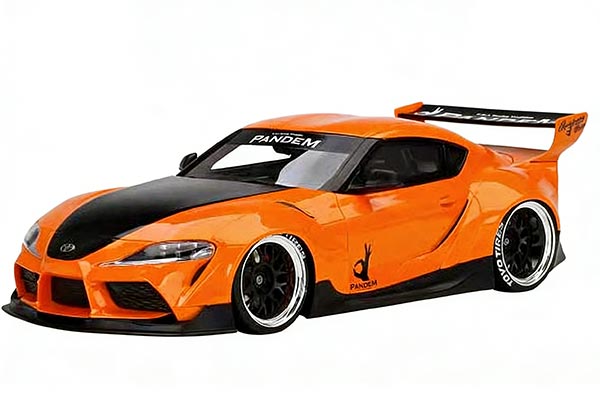 Toyota Supra Pandem Resin Car Model 1:18 Scale Orange