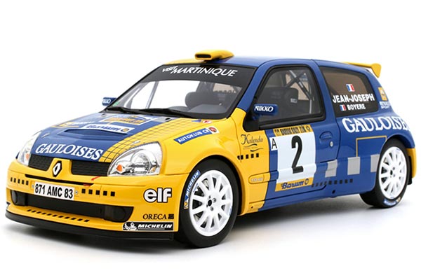 Renault Clio S1600 Resin Racing Car Model 1:18 Scale Yellow-Blue