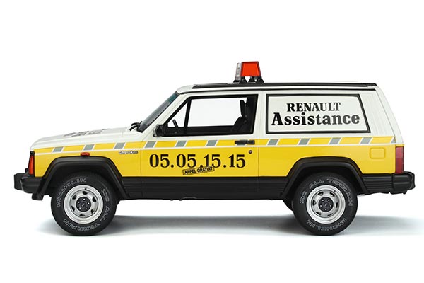 Jeep Cherokee Rescue Car Resin Model 1:18 Scale Yellow-White [SD05H024]