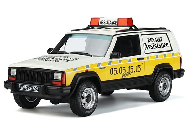 Jeep Cherokee Rescue Car Resin Model 1:18 Scale Yellow-White