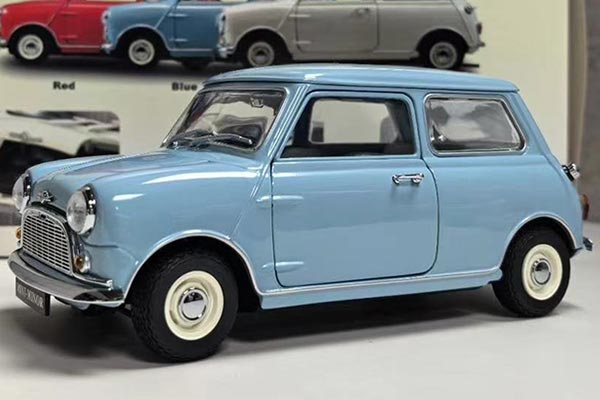 Morris Mini Minors Diecast Car Model 1:18 Scale Light Blue