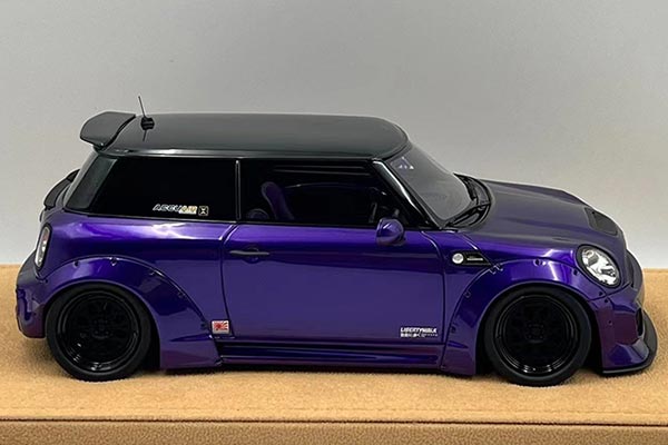 Mini Cooper LBWK Rocket Bunny Resin Car Model 1:18 Purple [SD05H064]