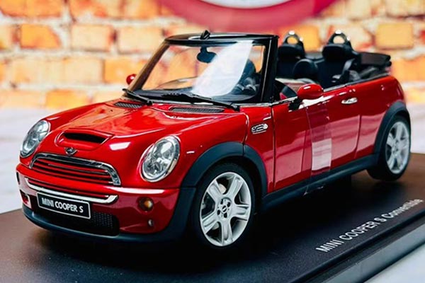 Mini Cooper S Convertible Diecast Car Model 1:18 Scale Red