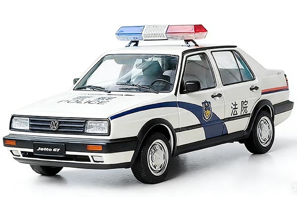 Volkswagen Jetta GT Diecast Court Police Car Model 1:18 White