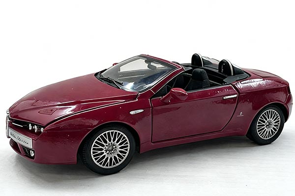 Alfa Spider Diecast Car Model 1:18 Scale Wine Red