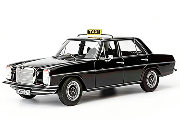 1968 Mercedes-Benz 200 W114 Diecast Taxi Model 1:18 Scale Black
